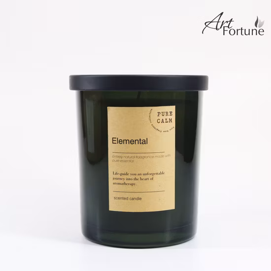 5 Oz Elemental Glass Scented Glass Candle with Metal Cap