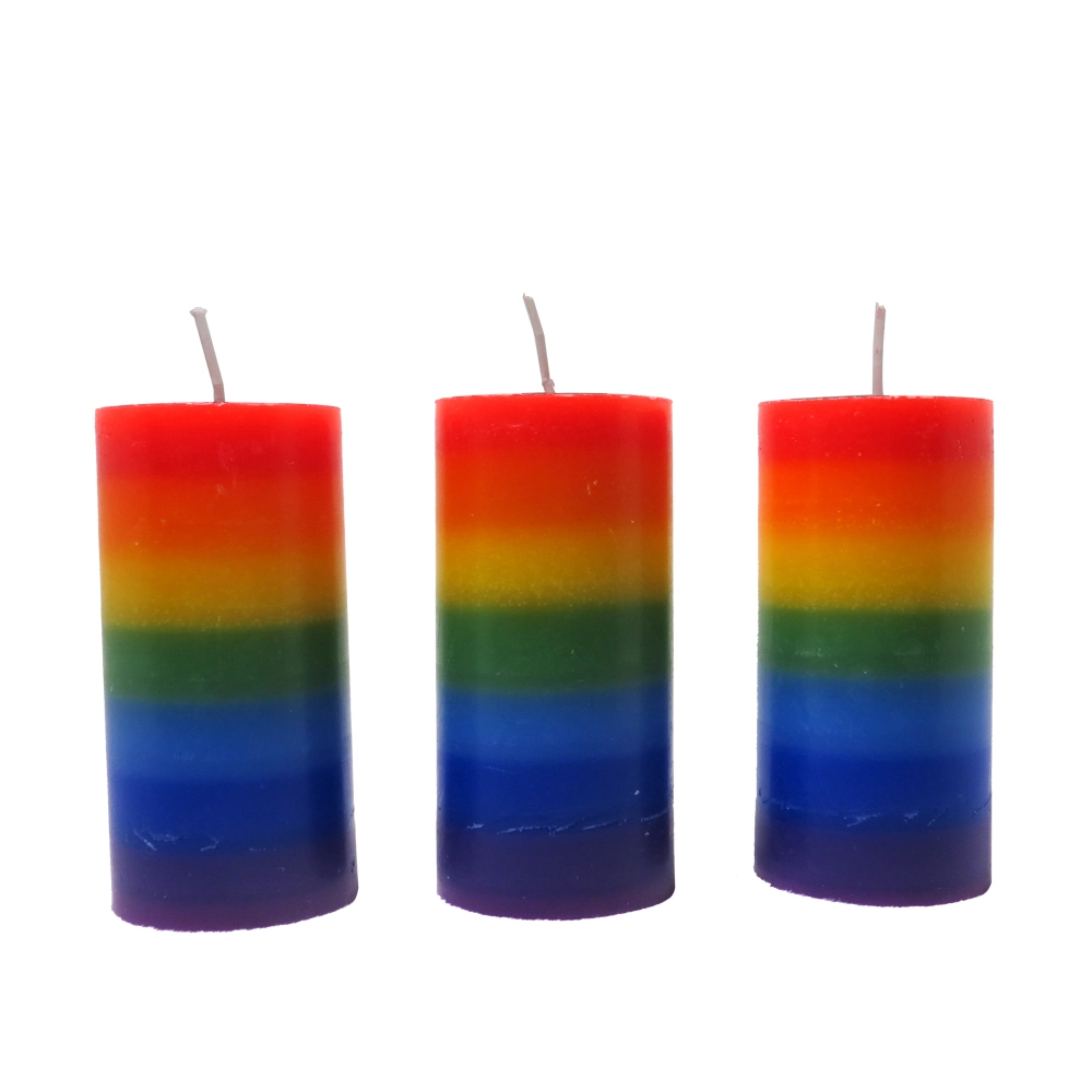 Private Label Religious Pillar 7 Layered Chakra Candle
