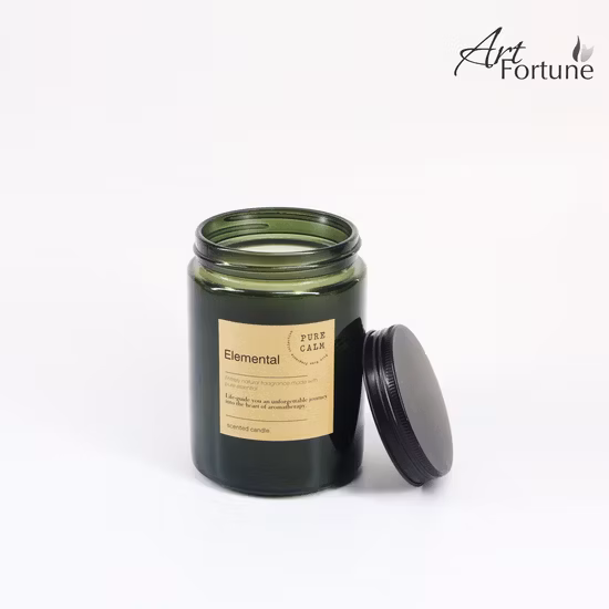 5 Oz Elemental Glass Scented Glass Candle with Metal Cap