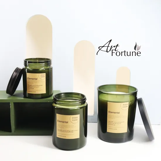 5 Oz Elemental Glass Scented Glass Candle with Metal Cap