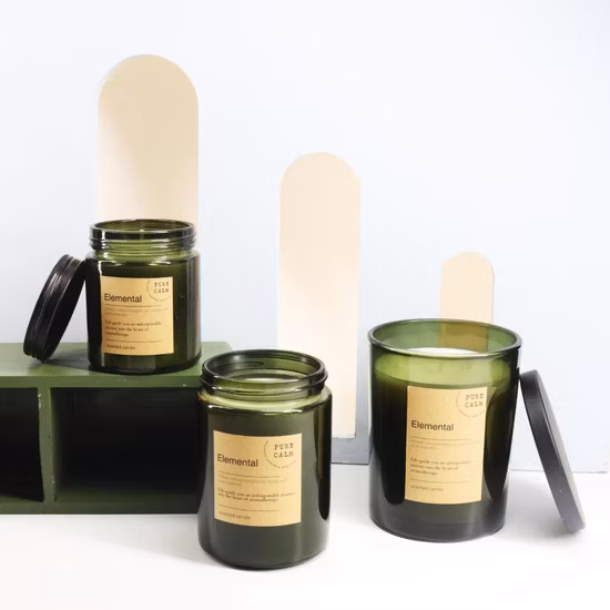 5 Oz Elemental Glass Scented Glass Candle with Metal Cap