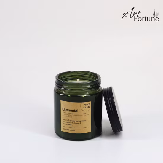 5 Oz Elemental Glass Scented Glass Candle with Metal Cap